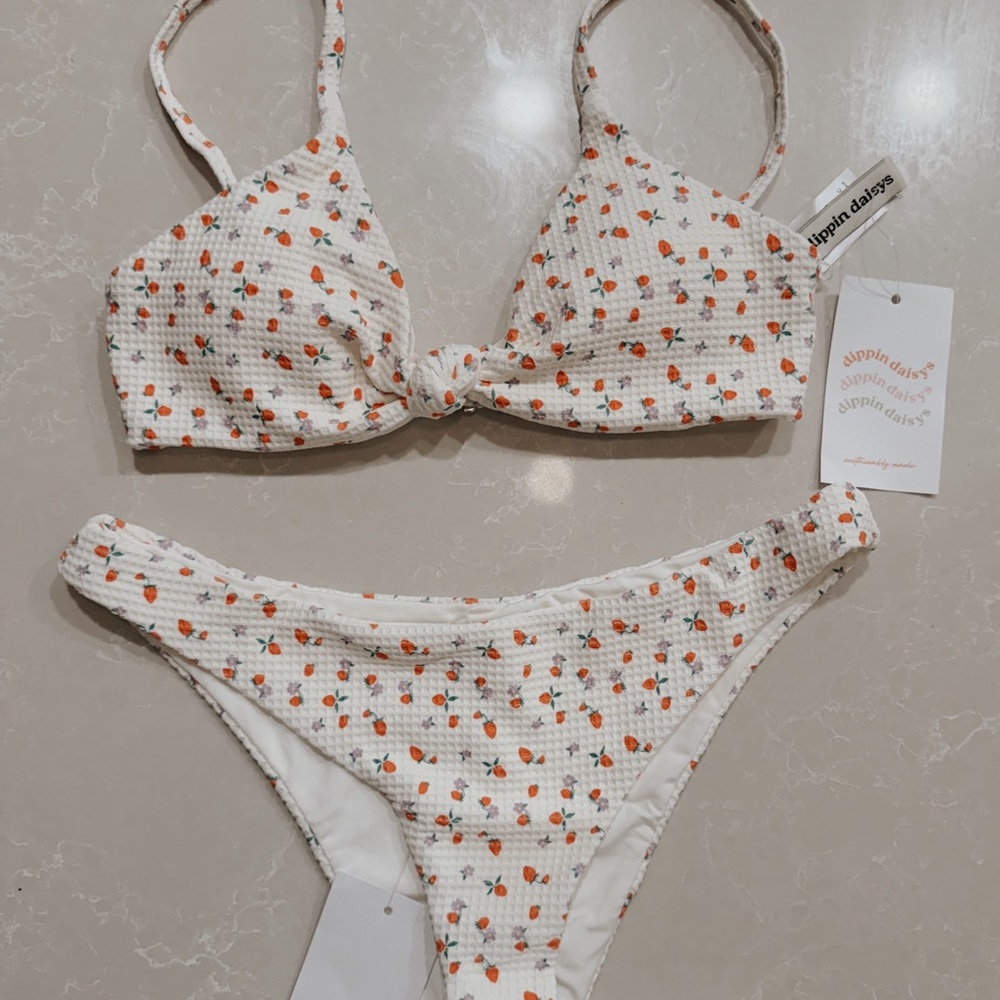 Dippin Daisys Zen Knotted Triangle Bikini Top and Nocturnal Cheeky Bottoms